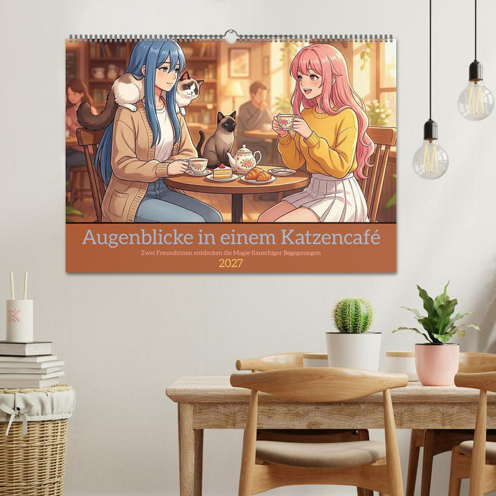 Augenblicke in einem Katzencafé (CALVENDO Wandkalender 2027)