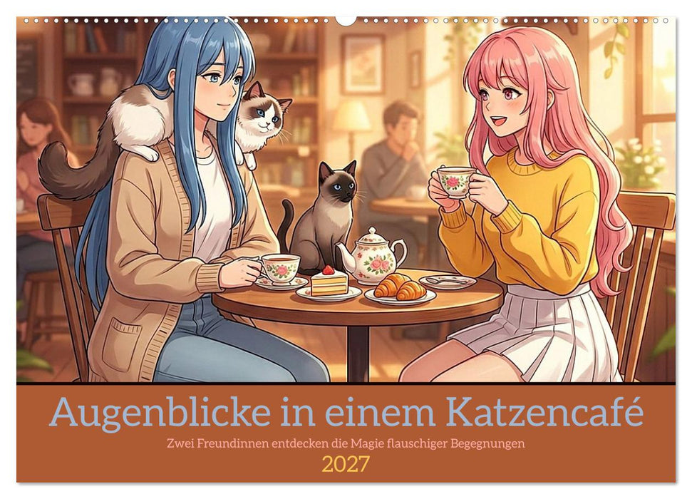 Augenblicke in einem Katzencafé (CALVENDO Wandkalender 2027)