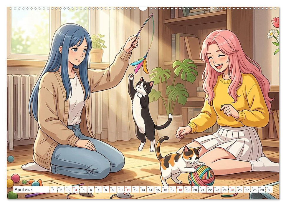 Augenblicke in einem Katzencafé (CALVENDO Wandkalender 2027)