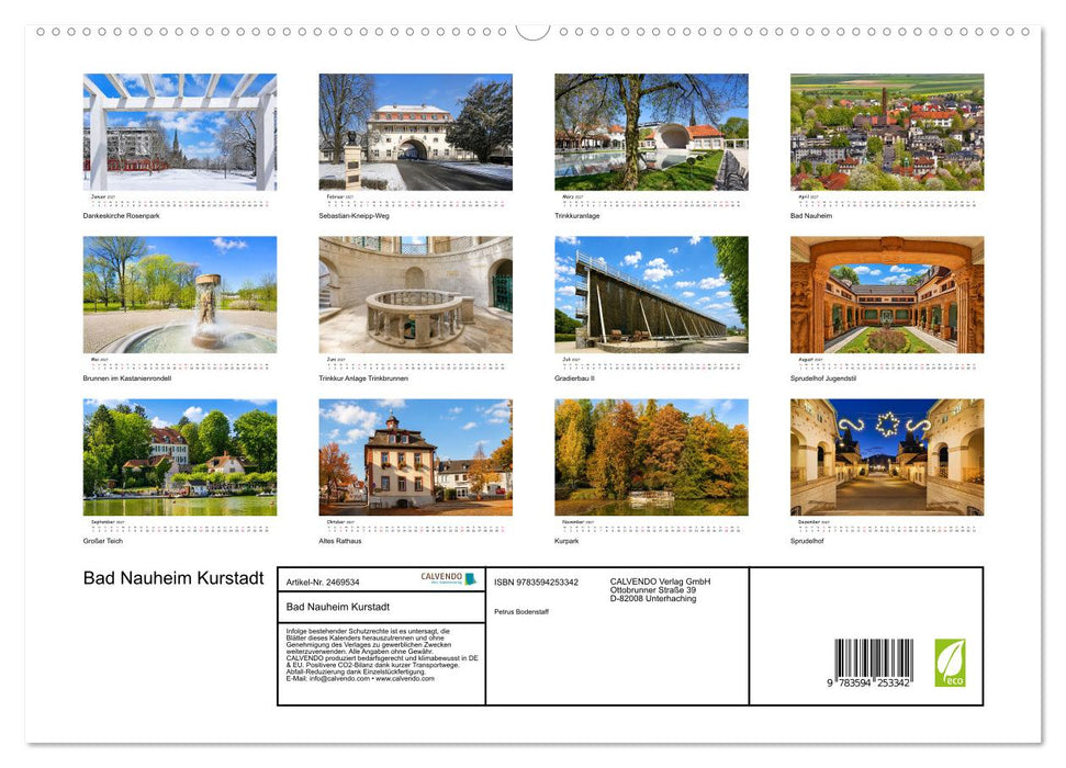 Bad Nauheim Kurstadt (CALVENDO Premium Wandkalender 2027)