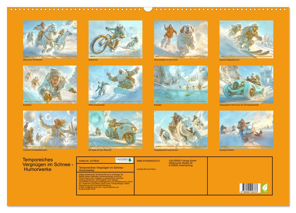 Temporeiches Vergnügen im Schnee - Humorwerke (CALVENDO Wandkalender 2027)