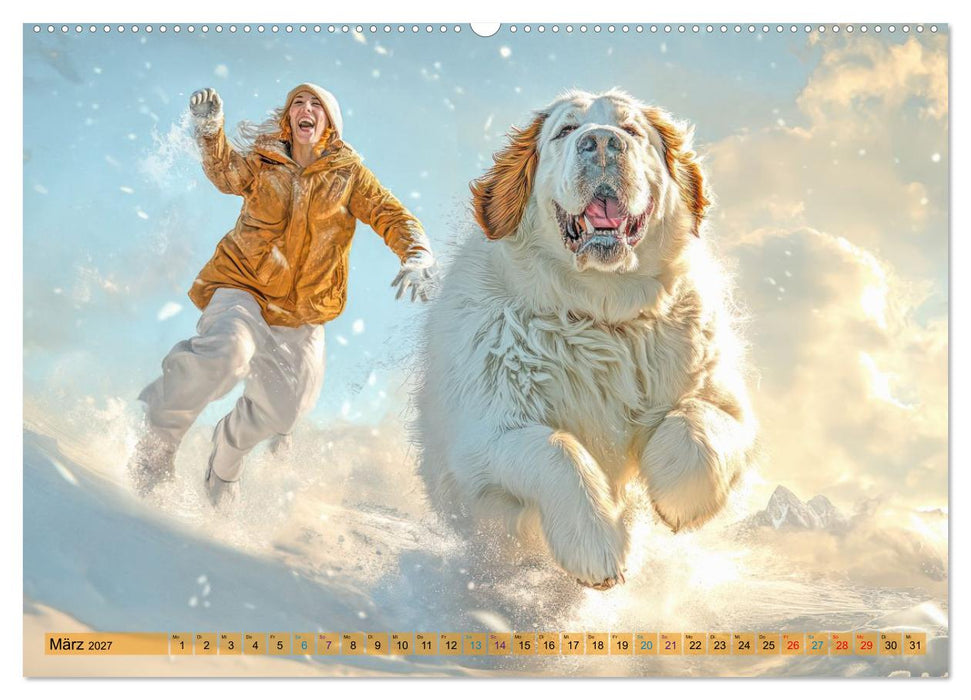 Temporeiches Vergnügen im Schnee - Humorwerke (CALVENDO Wandkalender 2027)