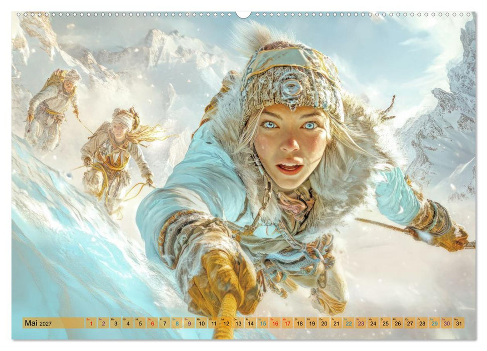 Temporeiches Vergnügen im Schnee - Humorwerke (CALVENDO Wandkalender 2027)