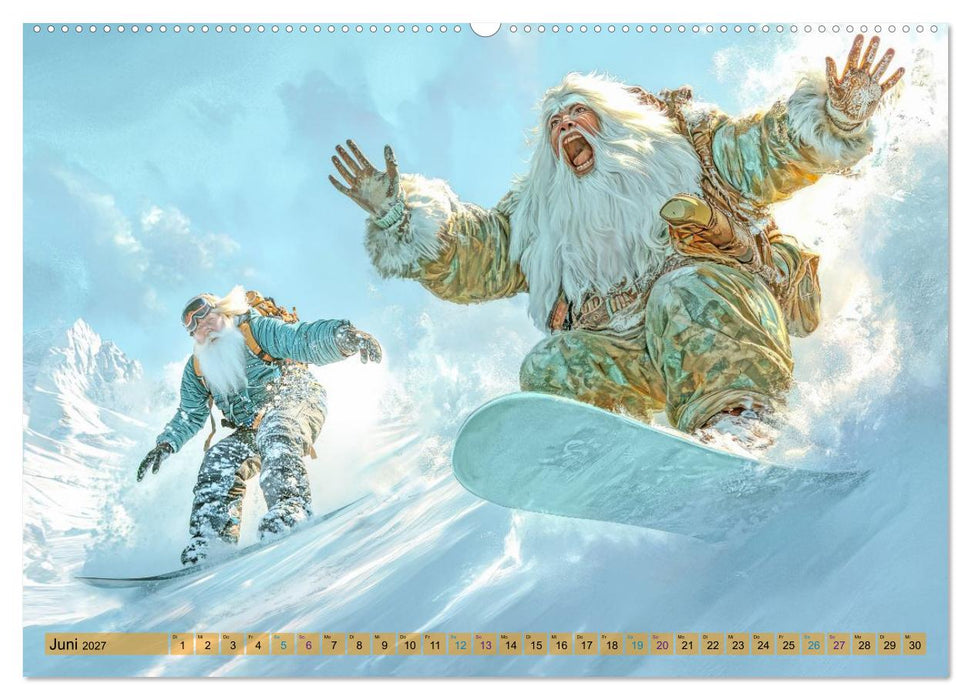 Temporeiches Vergnügen im Schnee - Humorwerke (CALVENDO Wandkalender 2027)