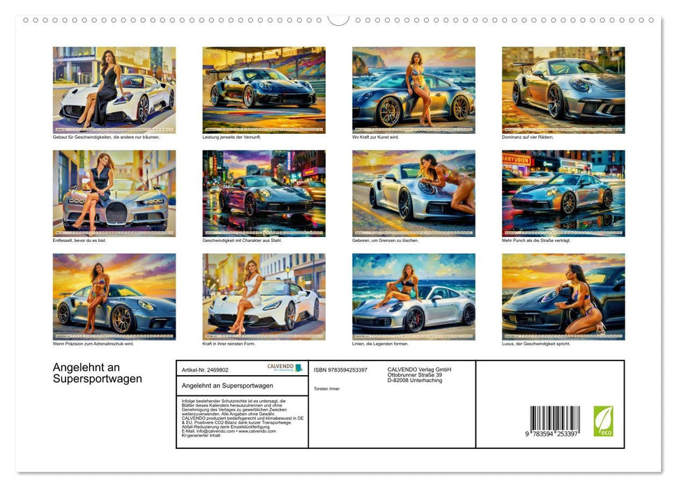 Angelehnt an Supersportwagen (CALVENDO Premium Wandkalender 2027)