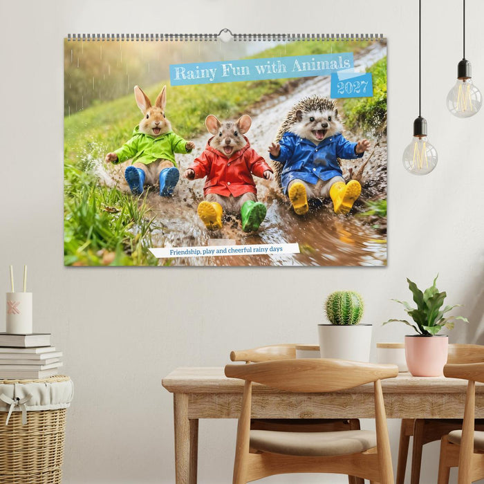 Rainy Fun with Animals - Friendship, play and cheerful rainy days (CALVENDO Monthly Calendar 2027)