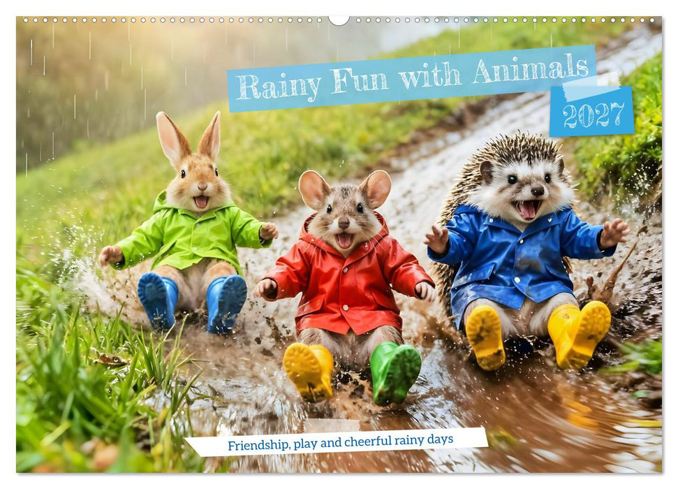 Rainy Fun with Animals - Friendship, play and cheerful rainy days (CALVENDO Monthly Calendar 2027)