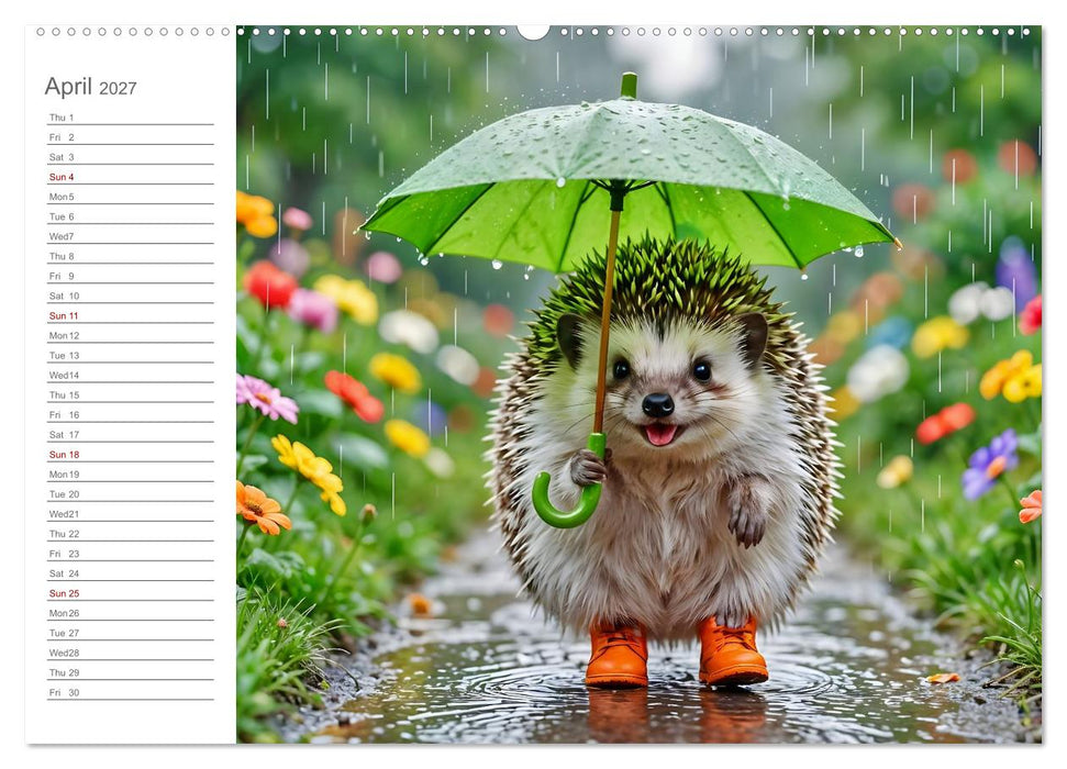 Rainy Fun with Animals - Friendship, play and cheerful rainy days (CALVENDO Monthly Calendar 2027)