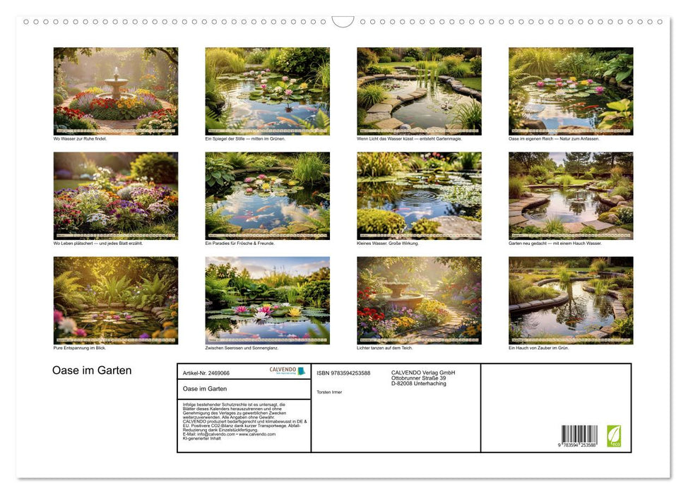 Oase im Garten (CALVENDO Wandkalender 2027)