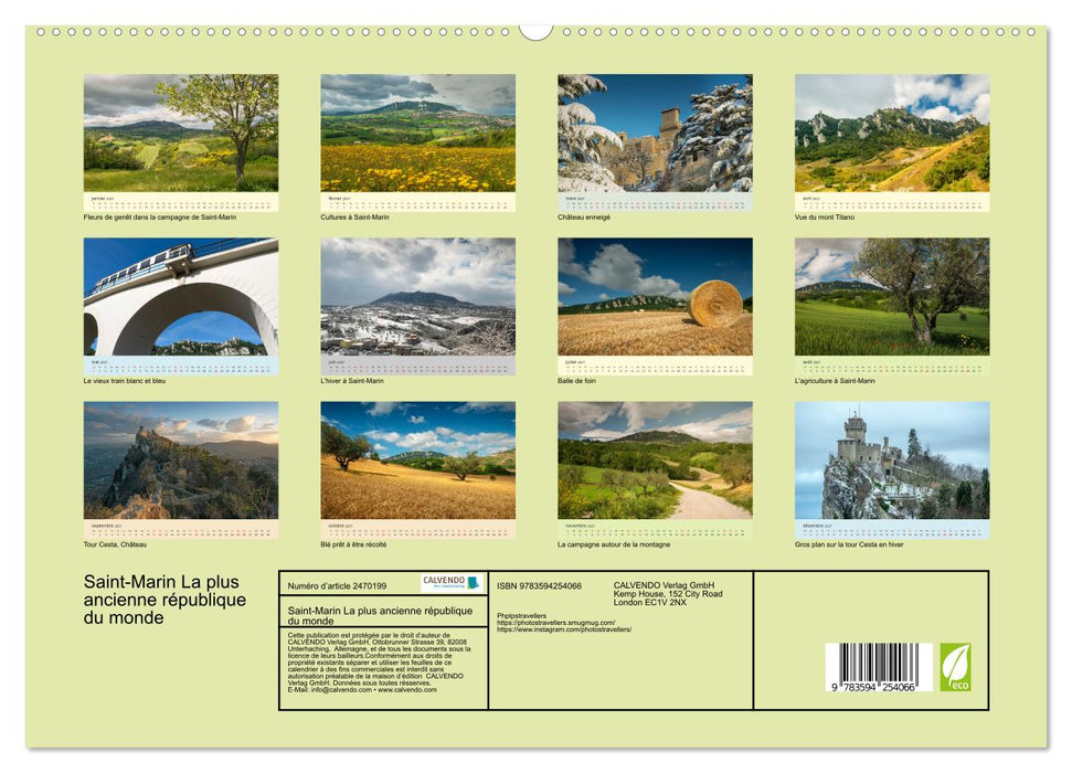 Saint-Marin La plus ancienne république du monde (CALVENDO Calendrier supérieur 2027)