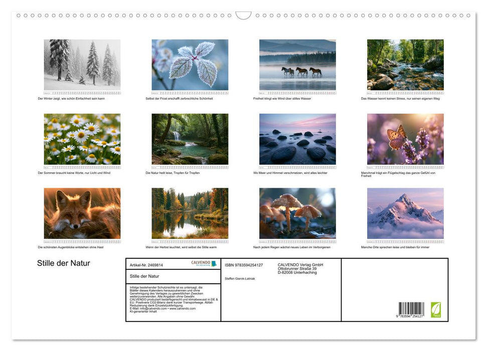 Stille der Natur (CALVENDO Wandkalender 2027)