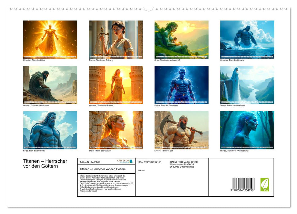 Titanen – Herrscher vor den Göttern (CALVENDO Premium Wandkalender 2027)