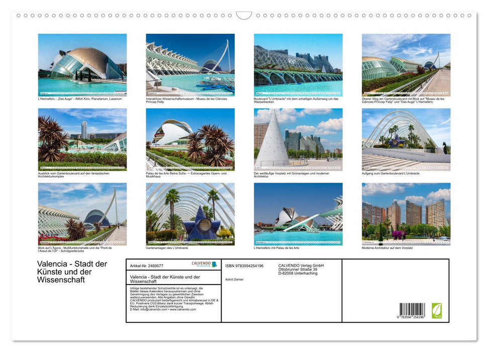 Valencia - Stadt der Künste und der Wissenschaft (CALVENDO Wandkalender 2027)
