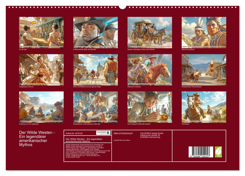 Der Wilde Westen - Ein legendärer amerikanischer Mythos (CALVENDO Premium Wandkalender 2027)