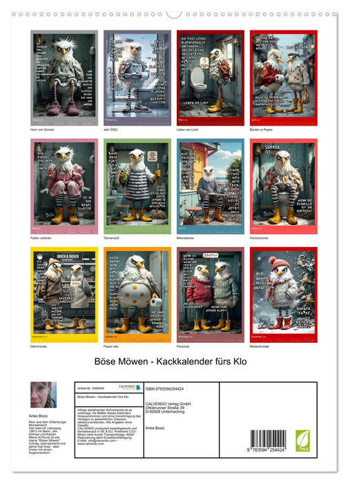 Böse Möwen - Kackkalender fürs Klo (CALVENDO Premium Wandkalender 2027)