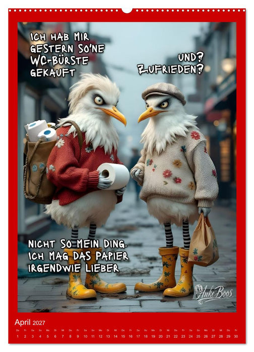 Böse Möwen - Kackkalender fürs Klo (CALVENDO Premium Wandkalender 2027)