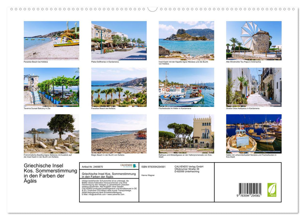 Griechische Insel Kos. Sommerstimmung in den Farben der Ägäis (CALVENDO Premium Wandkalender 2027)