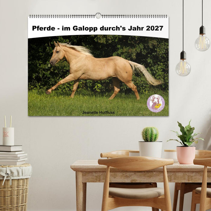 Pferde - im Galopp durch's Jahr 2027 (CALVENDO Wandkalender 2027)