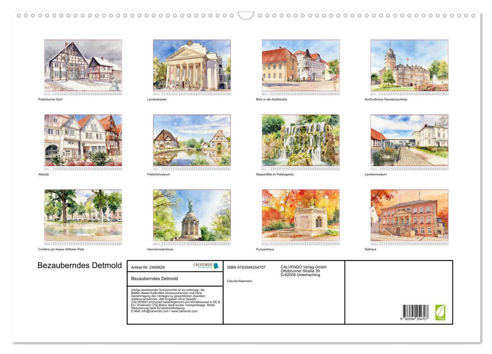 Bezauberndes Detmold (CALVENDO Wandkalender 2027)