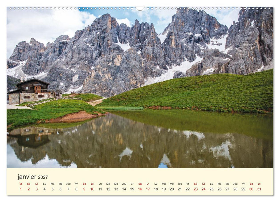 Lacs alpins des Dolomites (CALVENDO Calendrier mensuel 2027)