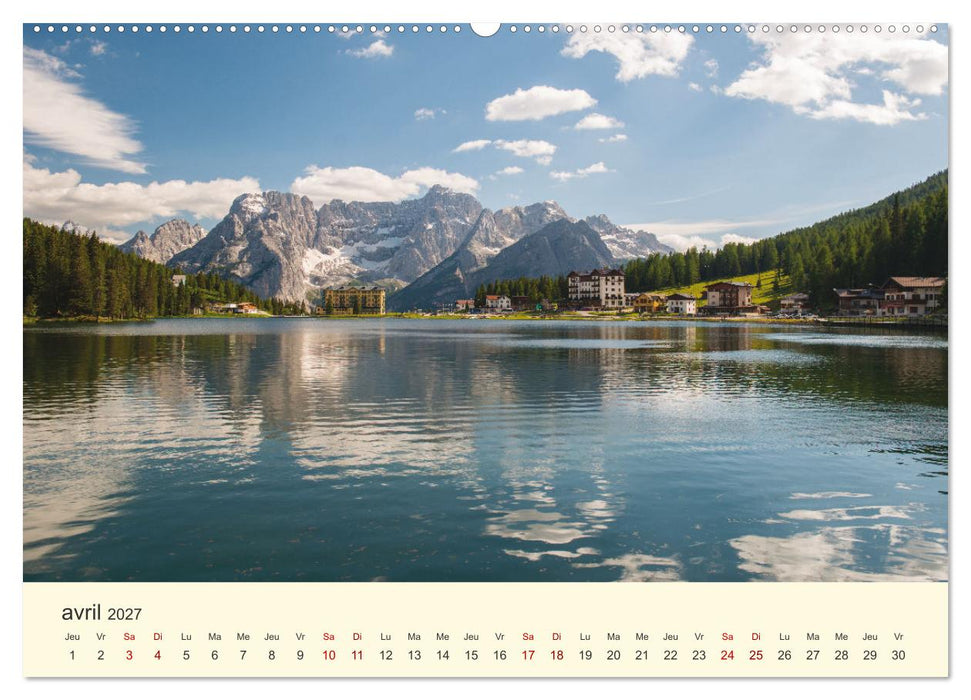 Lacs alpins des Dolomites (CALVENDO Calendrier mensuel 2027)