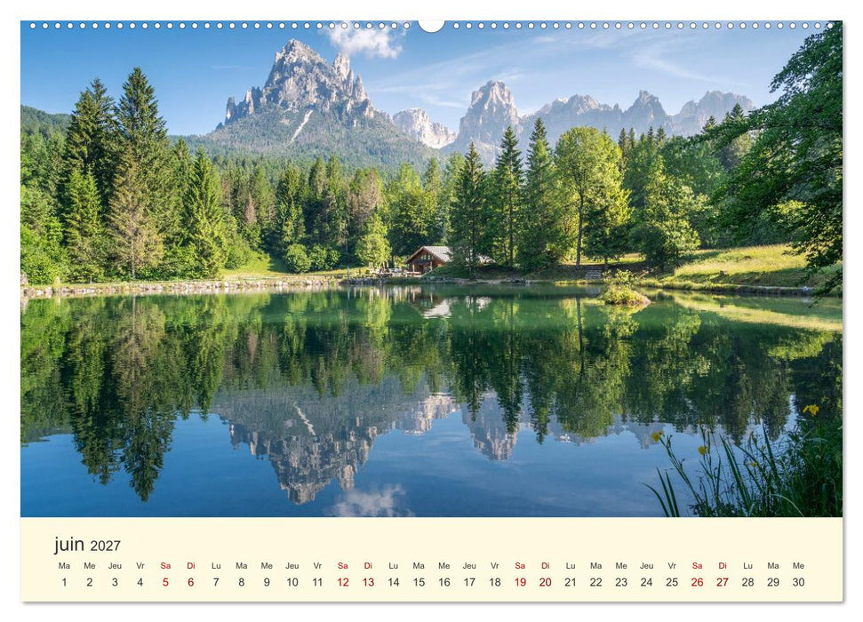 Lacs alpins des Dolomites (CALVENDO Calendrier mensuel 2027)