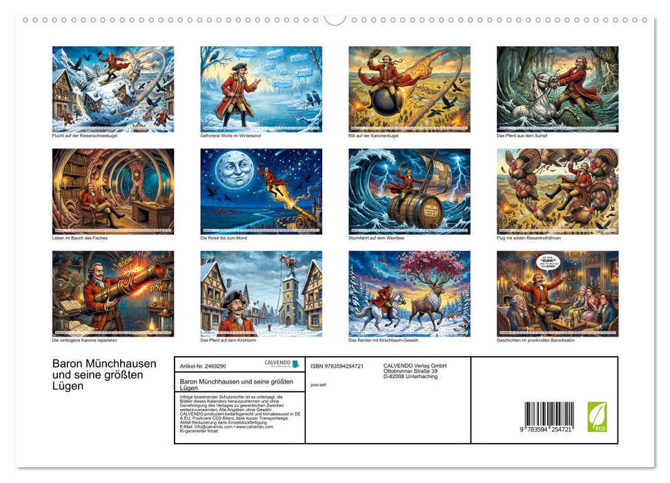 Baron Münchhausen und seine größten Lügen (CALVENDO Premium Wandkalender 2027)