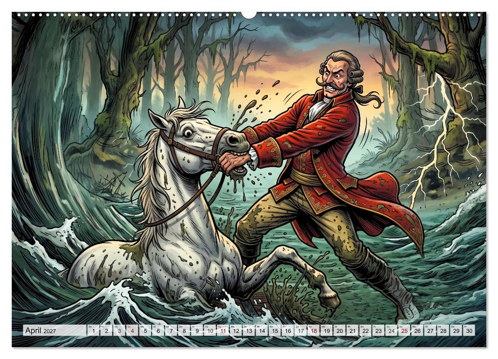Baron Münchhausen und seine größten Lügen (CALVENDO Premium Wandkalender 2027)