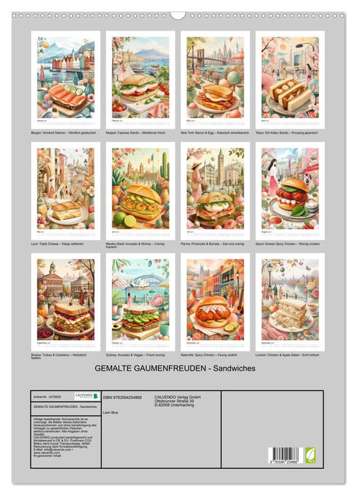 GEMALTE GAUMENFREUDEN - Sandwiches (CALVENDO Wandkalender 2027)