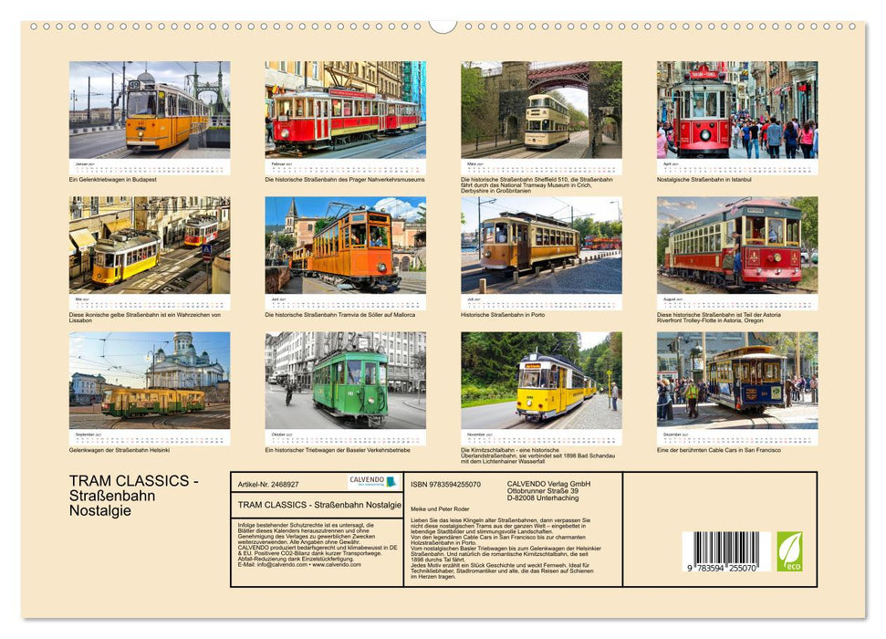 TRAM CLASSICS - Straßenbahn Nostalgie (CALVENDO Premium Wandkalender 2027)