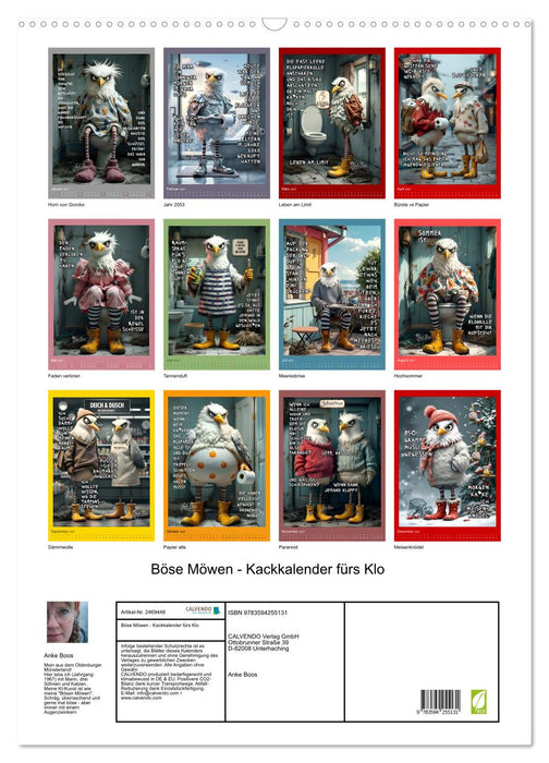 Böse Möwen - Kackkalender fürs Klo (CALVENDO Wandkalender 2027)