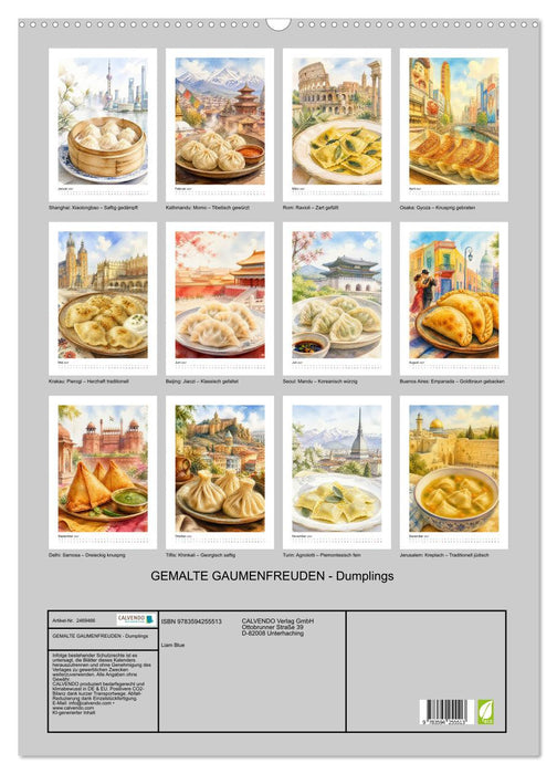 GEMALTE GAUMENFREUDEN - Dumplings (CALVENDO Wandkalender 2027)