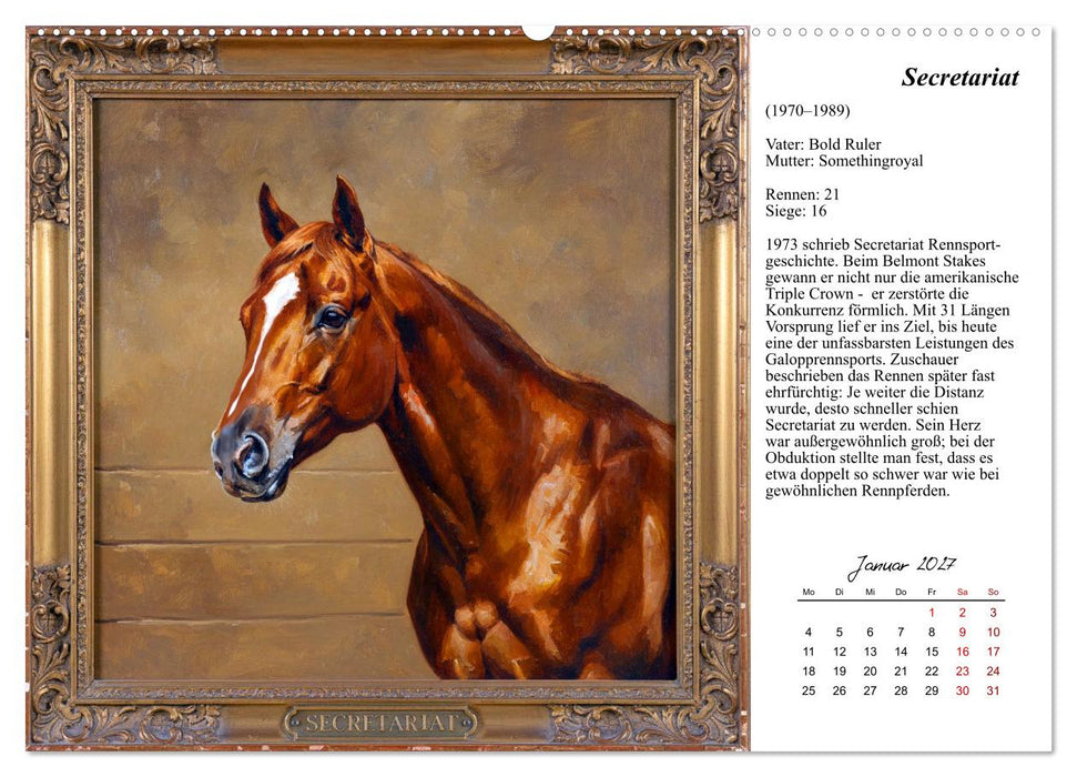Pferde, die zu Legenden wurden (CALVENDO Premium Wandkalender 2027)