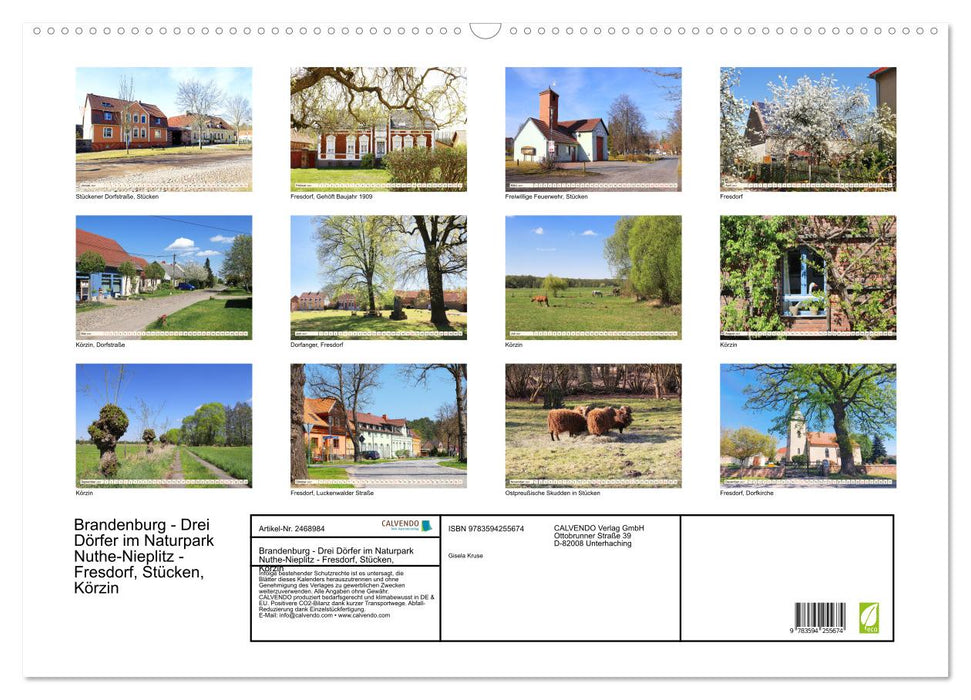 Brandenburg - Drei Dörfer im Naturpark Nuthe-Nieplitz - Fresdorf, Stücken, Körzin (CALVENDO Wandkalender 2027)