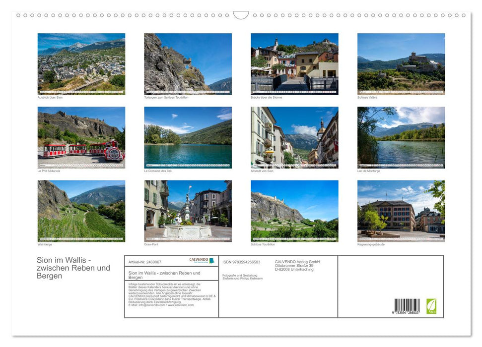 Sion im Wallis - zwischen Reben und Bergen (CALVENDO Wandkalender 2027)