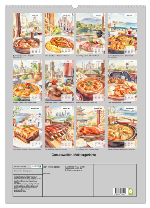 Genusswelten Meistergerichte (CALVENDO Wandkalender 2027)