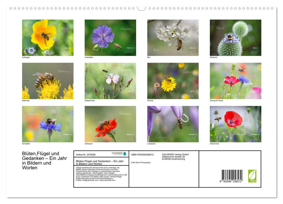 Blüten,Flügel und Gedanken – Ein Jahr in Bildern und Worten (CALVENDO Premium Wandkalender 2027)