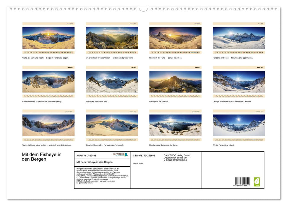 Mit dem Fisheye in den Bergen (CALVENDO Wandkalender 2027)