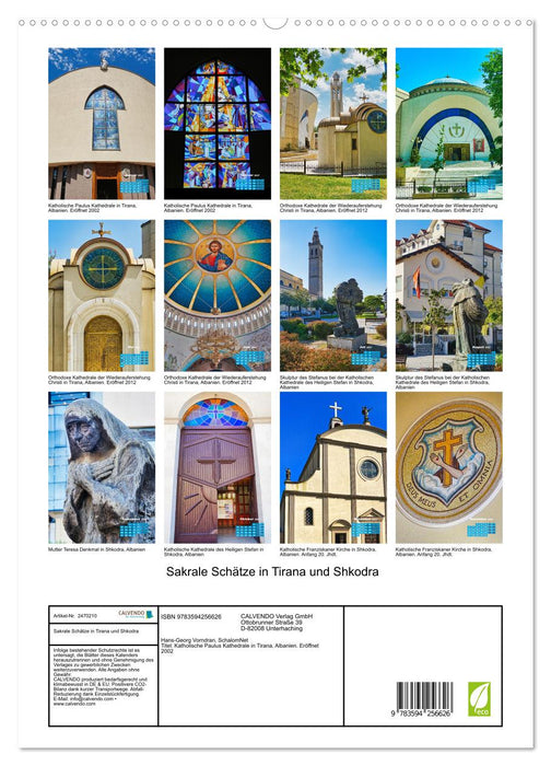 Sakrale Schätze in Tirana und Shkodra (CALVENDO Premium Wandkalender 2027)