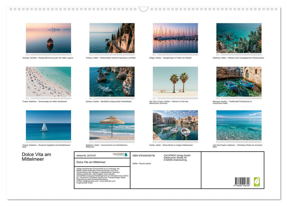 Dolce Vita am Mittelmeer (CALVENDO Wandkalender 2027)