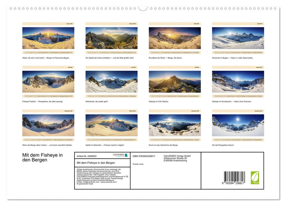 Mit dem Fisheye in den Bergen (CALVENDO Premium Wandkalender 2027)