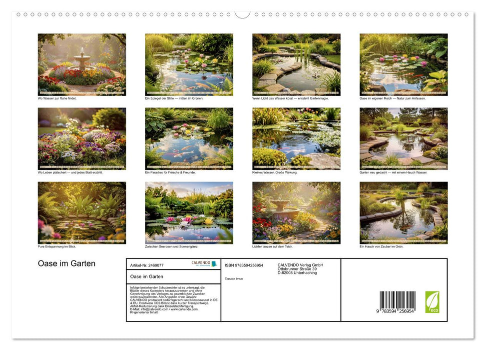 Oase im Garten (CALVENDO Premium Wandkalender 2027)