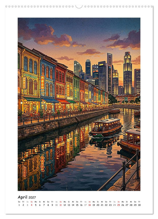 Singapur - Stadtabenteuer (CALVENDO Premium Wandkalender 2027)