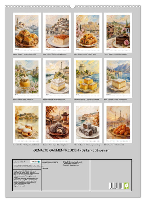 GEMALTE GAUMENFREUDEN - Balkan-Süßspeisen (CALVENDO Wandkalender 2027)