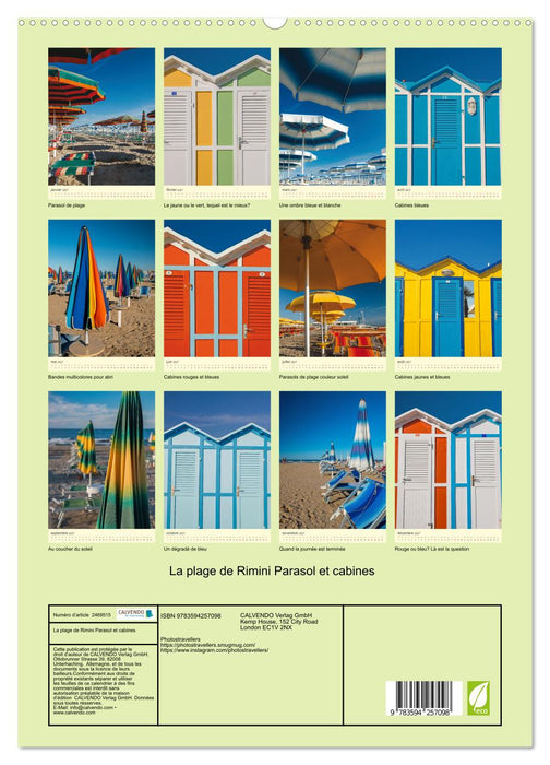 La plage de Rimini Parasol et cabines (CALVENDO Calendrier supérieur 2027)