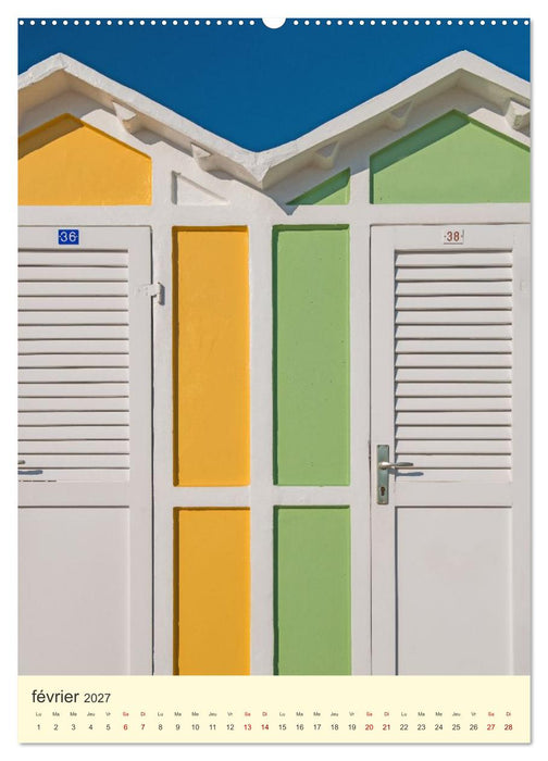 La plage de Rimini Parasol et cabines (CALVENDO Calendrier supérieur 2027)