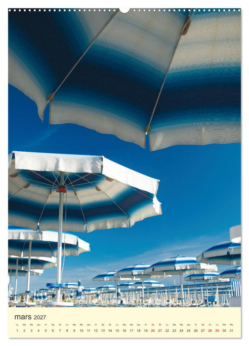 La plage de Rimini Parasol et cabines (CALVENDO Calendrier supérieur 2027)