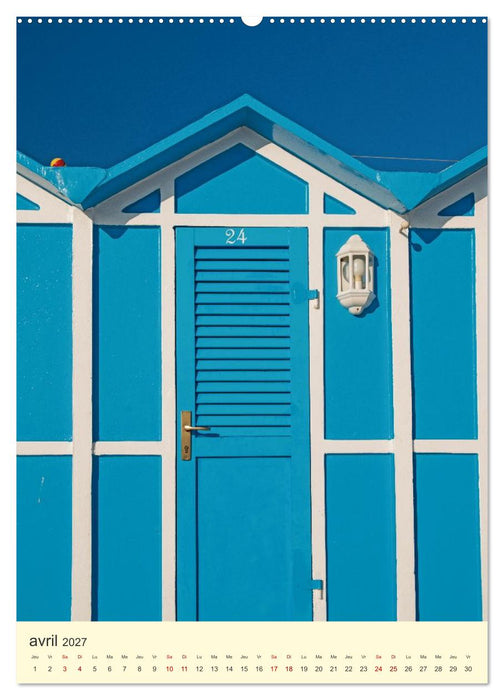 La plage de Rimini Parasol et cabines (CALVENDO Calendrier supérieur 2027)