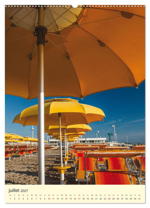 La plage de Rimini Parasol et cabines (CALVENDO Calendrier supérieur 2027)