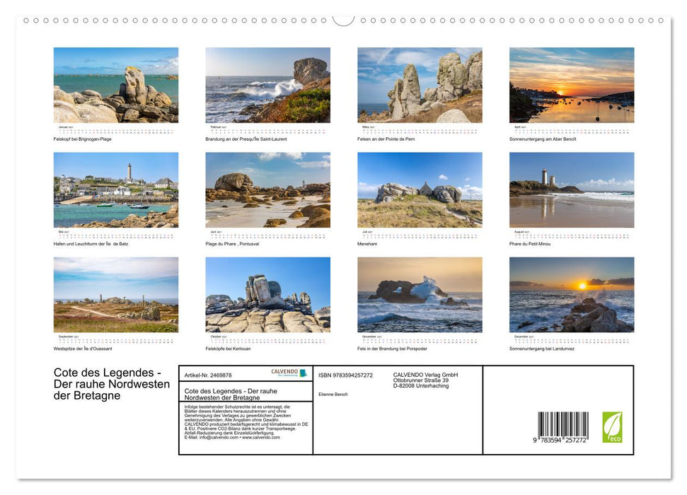 Cote des Legendes - Der rauhe Nordwesten der Bretagne (CALVENDO Premium Wandkalender 2027)